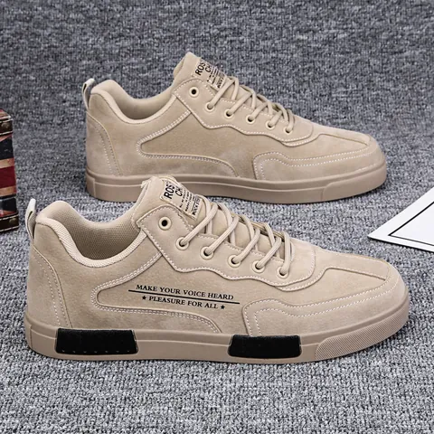 Men Casual Board Shoes PU Suede Fleece Lined Warm Winter Work Safety Shoes Fashion Anti-Slip Walking Sneakers Grey Khaki Black