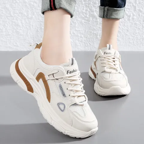 Dames Chunky Sneakers Dikke Zool Platform Schoenen Ademend Microvezel Mesh Casual Mode Dad Schoenen voor Vrouwen Grote Maten