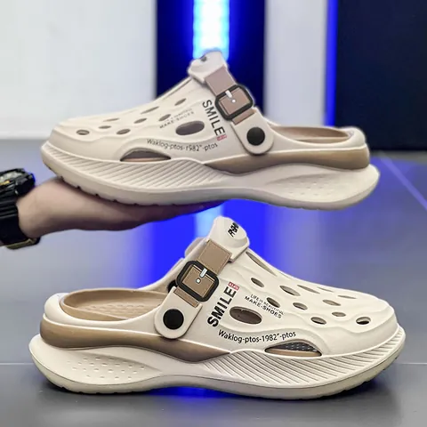 Men's Summer Casual Clogs Closed Toe Sandals Breathable EVA Thick Sole Non-slip Beach Slippers Dual-use Outdoor Sandals for Men