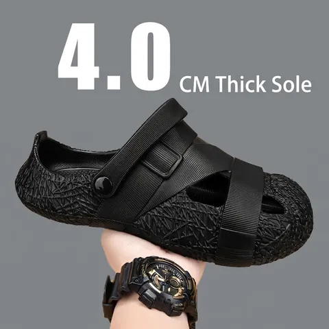 Herren Designer Gewebtes Muster Clogs Sommer Atmungsaktiv Rutschfest EVA Sandale Dual Zweck Strand Schuhe Lässig Dicke Sohle Clogs