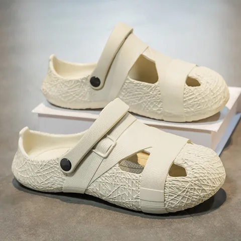Herren Designer Gewebtes Muster Clogs Sommer Atmungsaktiv Rutschfest EVA Sandale Dual Zweck Strand Schuhe Lässig Dicke Sohle Clogs