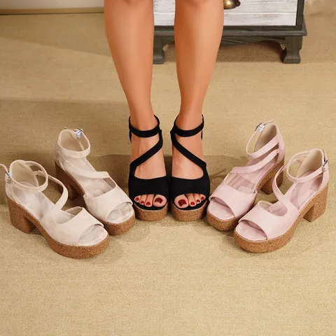 Sandalias de Cuña con Plataforma Bohemias para Mujer Moda Malla Correa al Tobillo Alpargata Textura de Cuerda Punta Abierta Zapatos de Verano