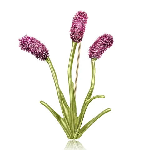 Elegante Broche de Planta de Aleación para Mujer Forma de Tifa con Strass Incrustados Alfiler para Abrigo Chaqueta Joyería
