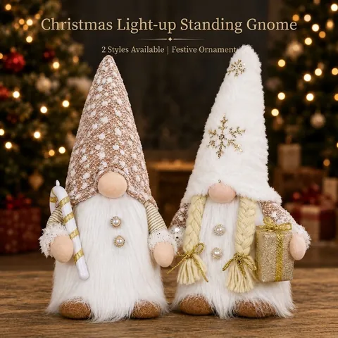 Leuchtende Weihnachtsgnom Plüschpuppe Mit LED Licht Pailletten Gesichtsloser Rudolph Ornamente Für Zuhause Fenster Party Deko
