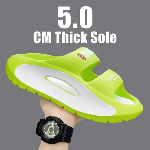 Summer Thick Sole EVA Slides Men Women Couples Soft Cloud Slippers Streetwear Beach Sandals Lightweight Anti-Slip Casual Shoes