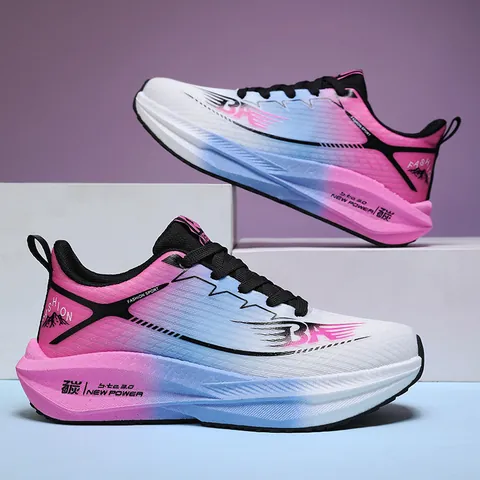 Zapatillas Flyknit Estilo Harajuku Color Degradado Suela Gruesa Transpirable Ligero Zapatos Papá Moda Deporte Casual Correr Para Hombres