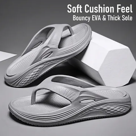 Herren Flip Flops Dicke Sohle EVA Rutschfest Sommer Strand Zehentrenner Leicht Kausal Sportlich Pantoletten Für Männer