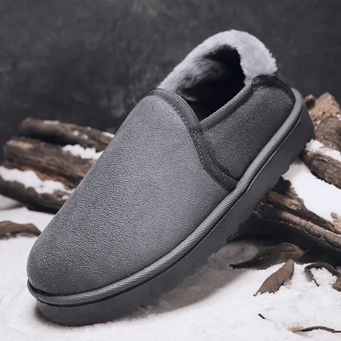 Stivali da Neve Invernali Unisex in Pelle Scamosciata Foderati in Pelliccia Sintetica Scarpe Calde per Esterno Antiscivolo Fibbia