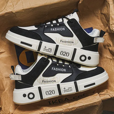 Scarpe da Skate Uomo Casual di Tendenza Blocchi di Colore Microfibra PVC Suola Morbida Sneakers per Studenti Adolescenti Scarpe Basse Versatili