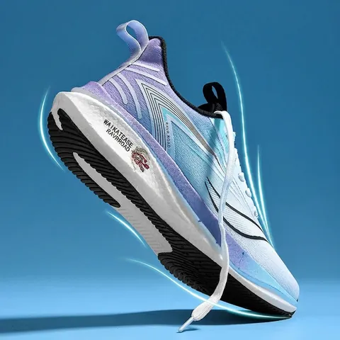 Men Women Flyknit Running Shoes E-TPU Popcorn Sole Breathable Lightweight Outdoor Sneakers Casual Sports Shoes Gradient Fashion Jogging Shoes