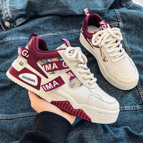 Men's Casual Dad Shoes Canvas Outdoor Patchwork Sneakers Thick Sole Workwear Sport Shoes Camouflage Platform Skate Shoes