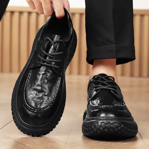 Men's Waterproof Non-slip Chef Shoes Leather Work Shoes For Kitchen Driving Casual Lace Up Slip On Loafers
