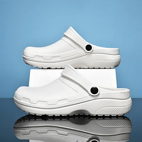 Men Waterproof Non-slip Closed Toe Clogs Lightweight EVA Sandals Rotating Heel Strap For Hospital Beach Summer Work Shoe