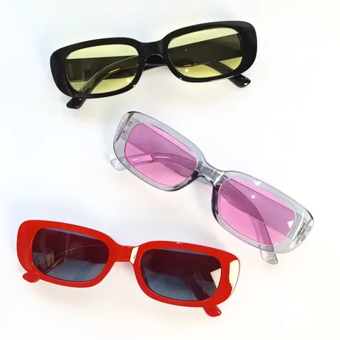 Retro Small Rectangular Sunglasses For Women Men Fashion Square Frame UV380 Protection PC Frame AC Lens Street Style Sun Glasses