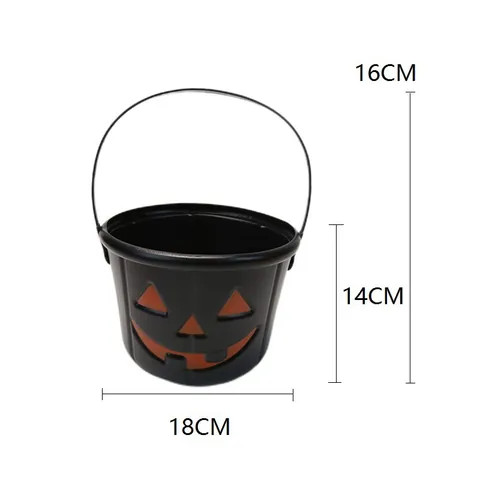 Cubo de Caramelos de Calabaza de Halloween Plástico Portátil para Niños Decoración de Fiesta de Truco o Trato Ornamento Festivo para el Hogar