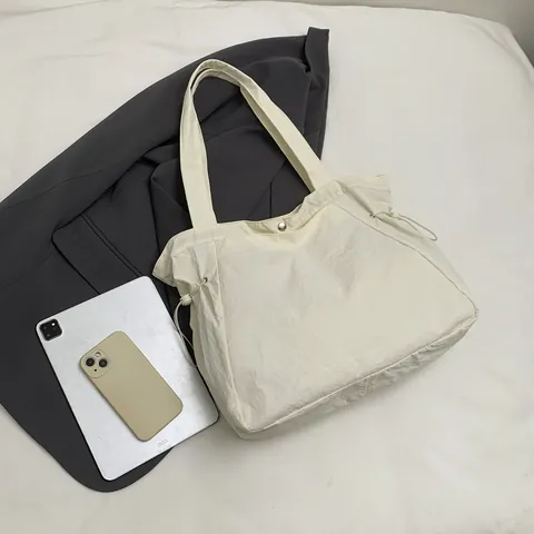 Women's Japanese Style Nylon Tote Bag Large Capacity Waterproof Shoulder Handbag For Yoga Gym Office Daily Casual Fashion Bag