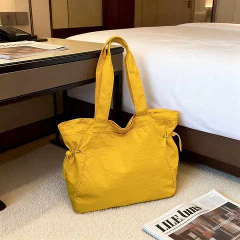 Women's Japanese Style Nylon Tote Bag Large Capacity Waterproof Shoulder Handbag For Yoga Gym Office Daily Casual Fashion Bag