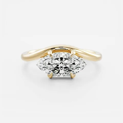 S925 Sterlingsilber Marquise-Schliff Zirkonia Ring Für Damen Minimalistisch 18K Vergoldet Wellenband Mode Finger Schmuck Geschenk