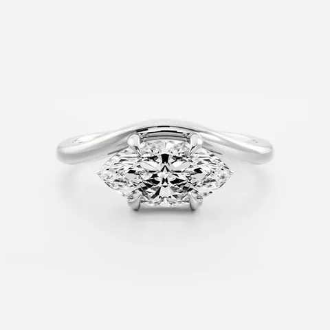 S925 Sterlingsilber Marquise-Schliff Zirkonia Ring Für Damen Minimalistisch 18K Vergoldet Wellenband Mode Finger Schmuck Geschenk