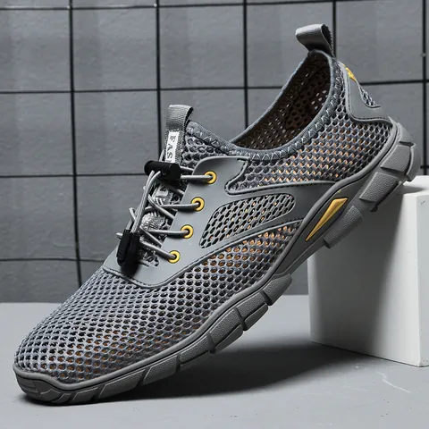 Herren Outdoor Atmungsaktiv Mesh-Schuhe Leicht Weichsohle Wasserschuhe Casual Ausschnitt Sport Wandern Sneaker Für Herren