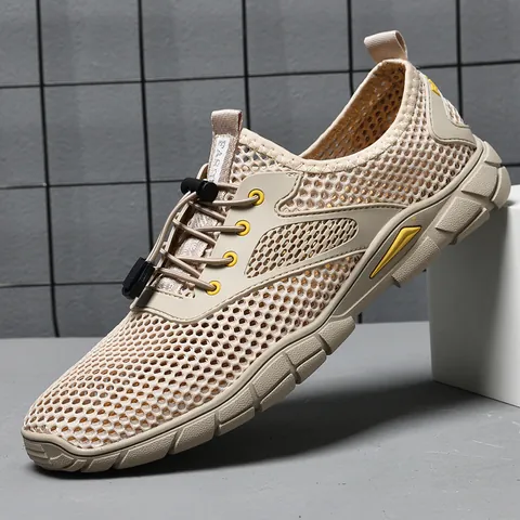 Herren Outdoor Atmungsaktiv Mesh-Schuhe Leicht Weichsohle Wasserschuhe Casual Ausschnitt Sport Wandern Sneaker Für Herren