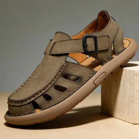 Herren Sommer Strandsandalen Atmungsaktive Hohl Freizeitschuhe Leichte Mode Outdoor Sandalen Mikrofaser Gummisohle