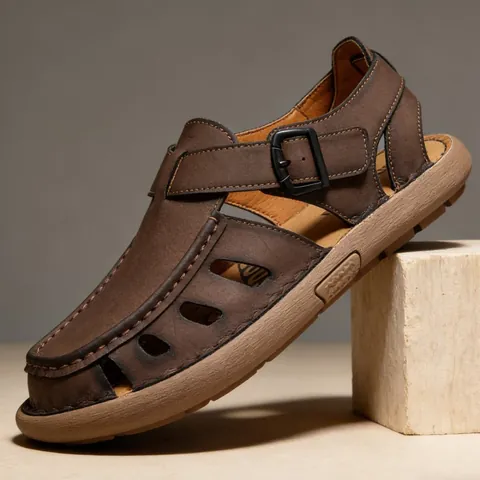 Herren Sommer Strandsandalen Atmungsaktive Hohl Freizeitschuhe Leichte Mode Outdoor Sandalen Mikrofaser Gummisohle