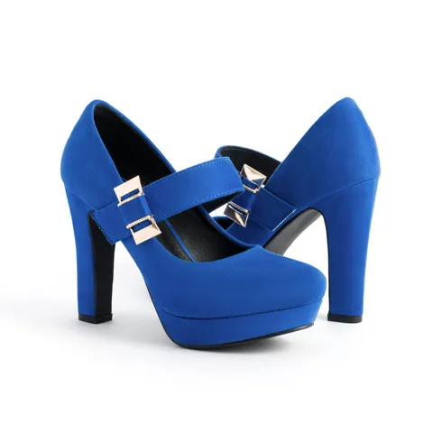 Women Lolita Mary Jane Shoes Platform Block Chunky Heel Round Toe Hook And Loop Ankle Strap High Heels For Banquet Daily Wear