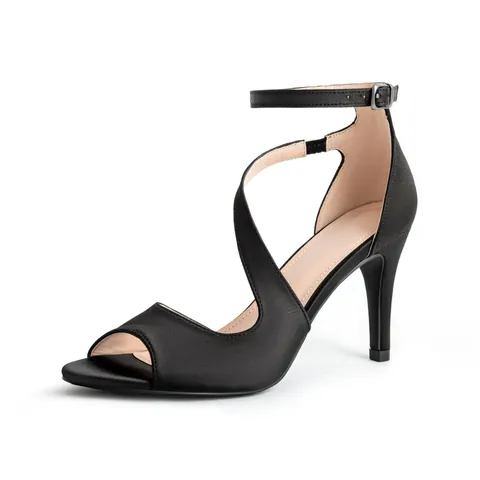 Women Peep Toe Stiletto Sandals Platform Strappy High Heels Buckle Dress Shoes Party Banquet Fashion Stiletto Sandals For Lady