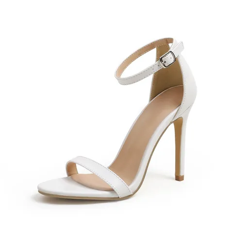 Women Stiletto Sandals Spring Summer Fashion Square Toe Ankle Strap High Heels For Wedding Party Formal Dress Shoes