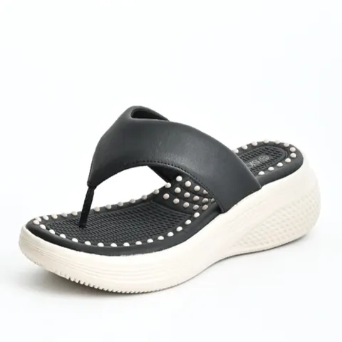Women Platform Flip Flops Thick Sole Sandals With Massage Footbed Casual PU Summer Outdoor Slippers Non-Slip Wedge Shoes