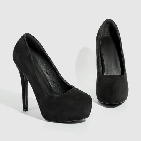 Women's Sexy Stiletto Heel Platform Pointed Toe Pumps Elegant Suede Lace Wedding Bridal Party Dress Shoes Large Size