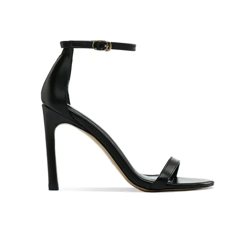 Sandalias de Tacón de Aguja Minimalistas Francesas para Mujer Elegantes Zapatos de Cuero de Espejo con Correa al Tobillo para Boda Fiesta