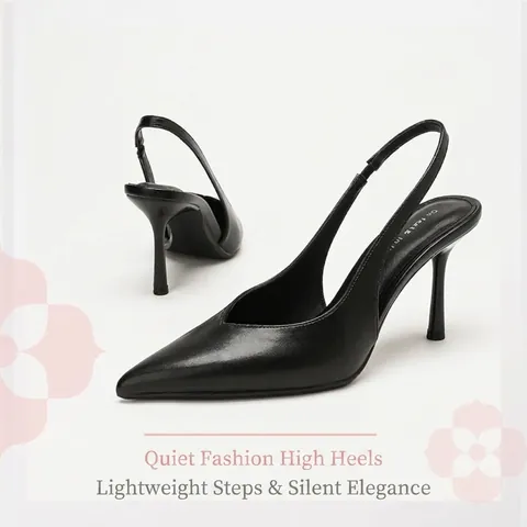 Women Slingback Pumps Pointed Toe Stiletto High Heels Elegant PU Leather Office Party Dress Sandals For Women