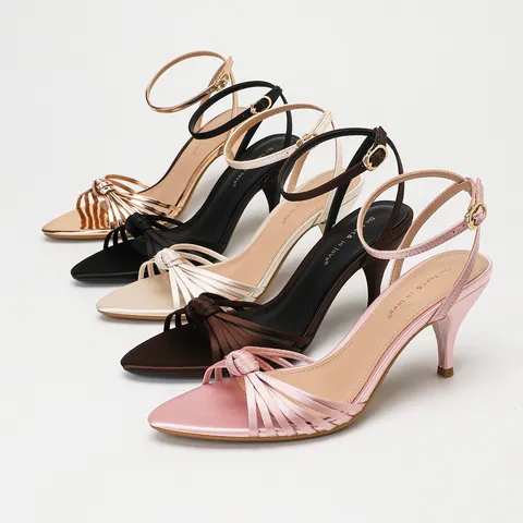 Women Elegant Satin Cross Strappy Sandals Stiletto High Heels Ankle Strap Open Toe Sandals For Banquet Party Wedding Guest
