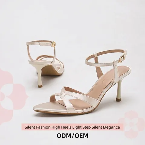 Women's Satin Crisscross Strap Square Toe Stiletto Heeled Sandals Elegant Ankle Strap Buckle High Heels Fashion Daily Dress Shoes