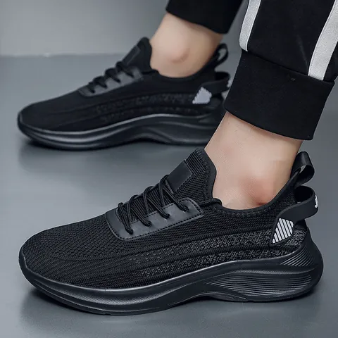 Men Big Size Lightweight Breathable Fly-Woven Mesh Sneakers Casual Summer Walking Running Soft Sole Shoes For Men