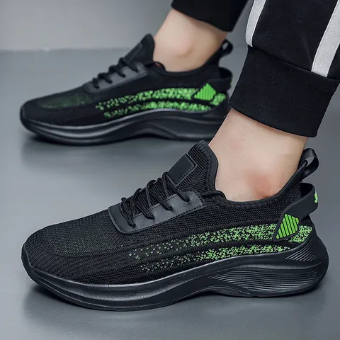 Men Big Size Lightweight Breathable Fly-Woven Mesh Sneakers Casual Summer Walking Running Soft Sole Shoes For Men