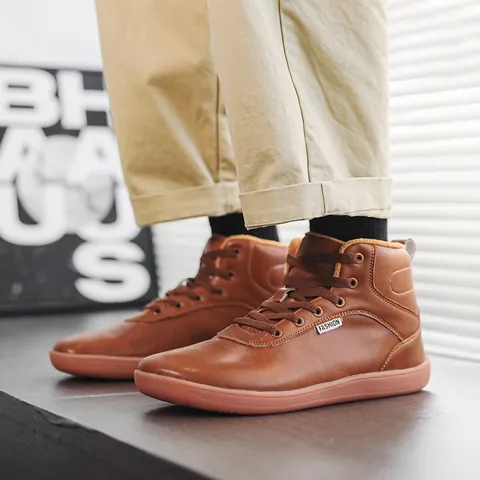 Wide Toe Box Snow Boots Plush High Top Sneakers Men Women Winter Warm Barefoot Cotton Shoes Waterproof Anti-Slip Outdoor Footwear