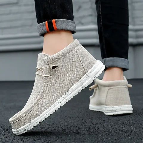 Lässige High-Top-Canvas-Loafer Atmungsaktive Leichte Slipper Wanderschuhe Splatter Sohle Für Herren Damen Paare