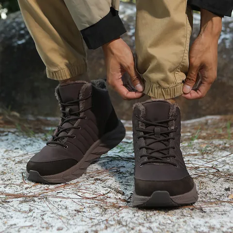 Weite Wasserdichte Winter Schneestiefel Für Damen Herren Warm Gefüttert Outdoor Wanderschuhe Hochgeschnitten Rutschfest Stiefel