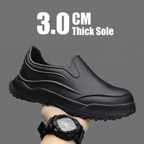 Waterproof EVA Chef Shoes Men Women Non-Slip Work Clogs Lightweight Thick Sole Garden Clogs Kitchen Nursing Service Shoes