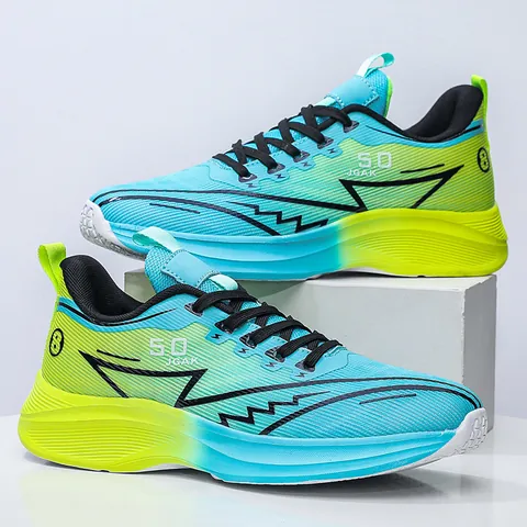 Herren Laufschuhe Atmungsaktives Flyknit Mesh Sneaker Leichtgewicht Gradient Farbe Lässige Sportschuhe Athletisches Training