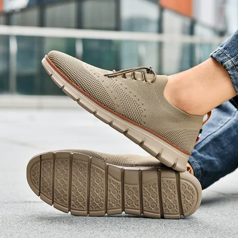 Mocassini Casual da Uomo Scarpe da Camminata Flyknit Traspiranti Taglia Grande Slip On Sneakers Piatte Leggere per Pendolari