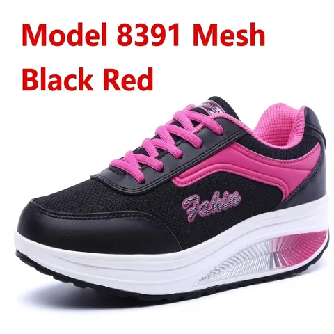 Scarpe Rocker da Donna in Mesh Traspirante Sneakers con Plateau e Suola Spessa Scarpe da Passeggio Fitness per Donna Calzature Outdoor con Fondo Rocker