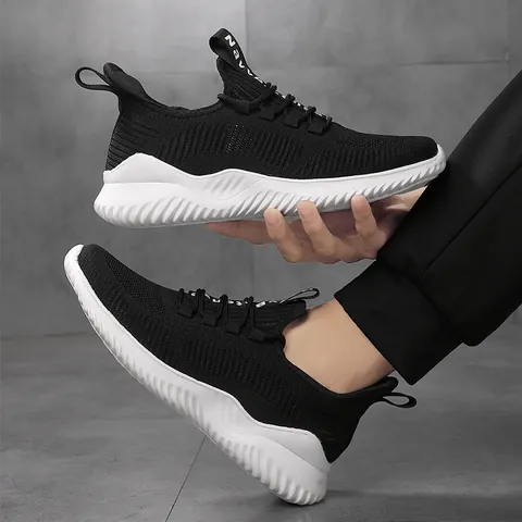 Unisex Summer Fly-knit Mesh Casual Shoes Breathable Lightweight Running Sneakers Men Women Travel Walking Shoes