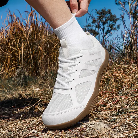 Mannen Brede Teen Blote Voeten Schoenen Outdoor Casual Wandelen Sneakers Ademend Mesh PU Rubberen Zool Mode Sneakers Voor Mannen Dagelijks Wandelen Hardloopschoenen