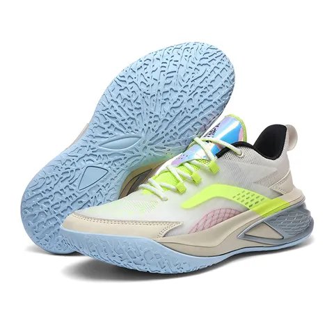 Men's Mid-Top Basketball Shoes Breathable Mesh Professional Training Sneakers Youth Boys Anti-Slip Rubber Sole Athletic Running Shoes