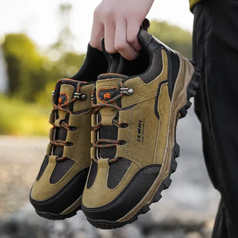 Men's Outdoor Hiking Shoes Waterproof Non-Slip Wear-Resistant Trekking Sneakers Autumn Winter Mountain Climbing Travel JXMHL