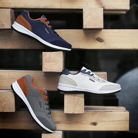 Ανδρικά Casual Αθλητικά Παπούτσια 2025 Άνοιξη Νέα Fashion Sneakers Αναπνεύσιμο Συνθετικό Δέρμα Παπούτσια Τρεξίματος Σόλα από Καουτσούκ Χαμηλά